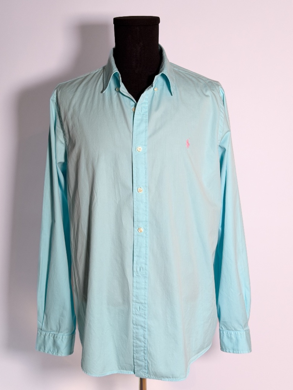 Ralph Lauren Featherweight Twill Button Down Shirt Light Blue XL EUC